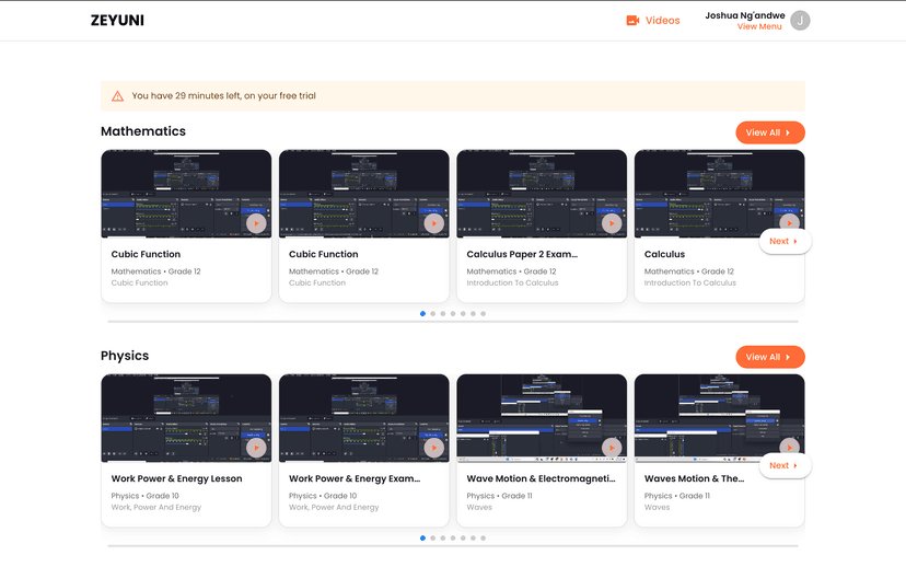 Zeyuni — E-Learning Web Platform